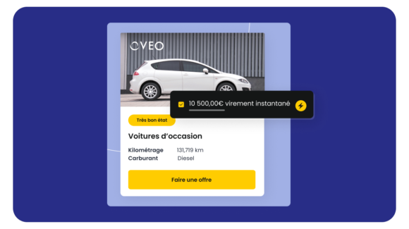 Site de vente automobile d'occasion sur lequel il est possible de payer par virement instantané